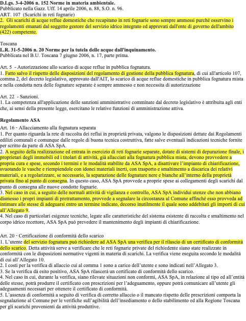 autorizzazione allo scarico acque reflue toscana