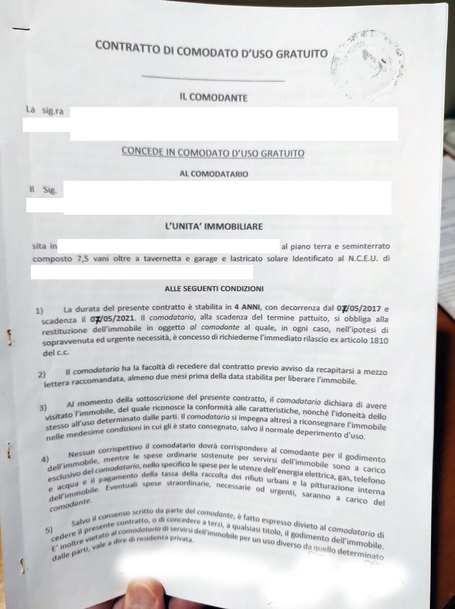 Contratto Di Comodato