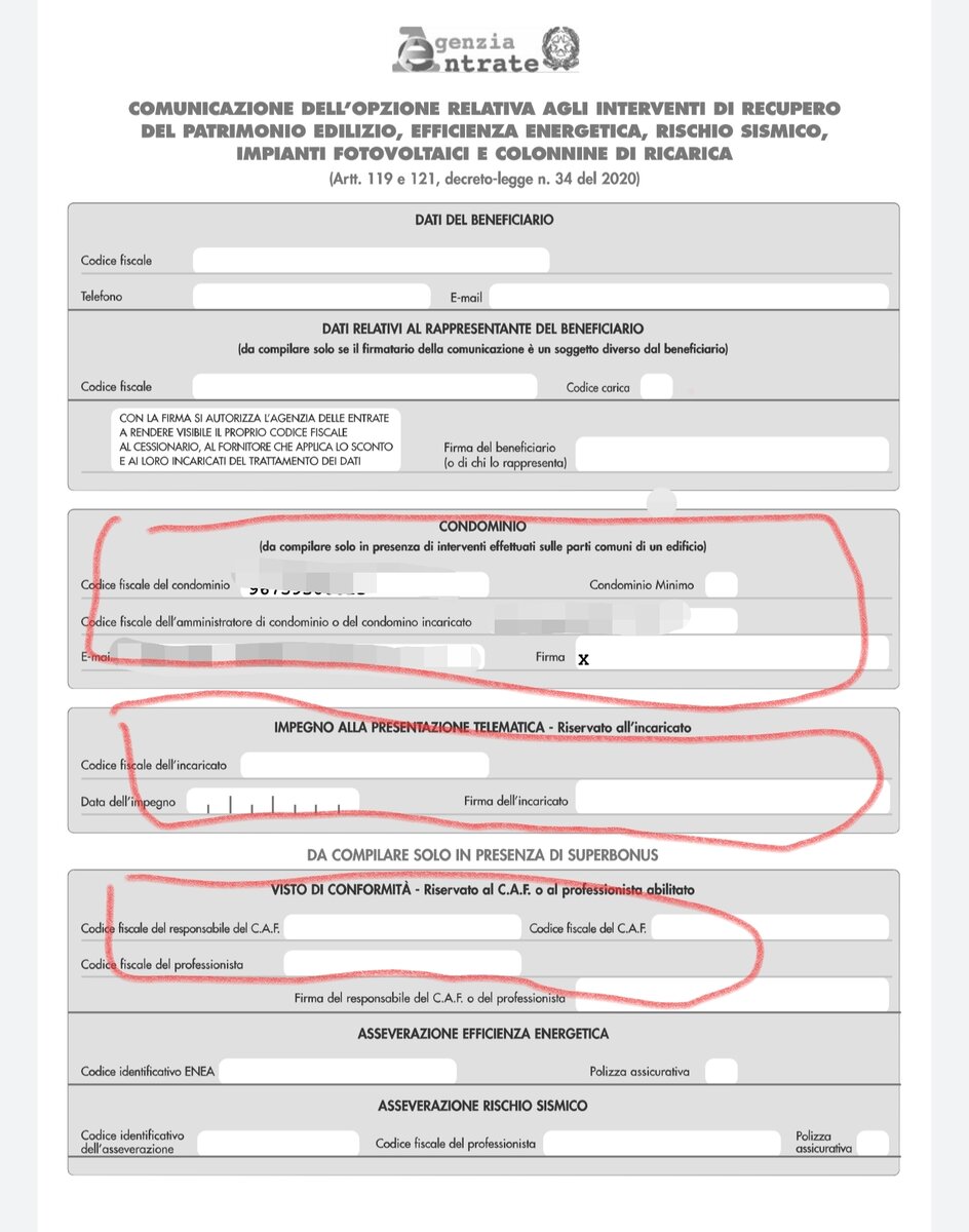 Comunicazione sconto in fattura bonus facciate condominio
